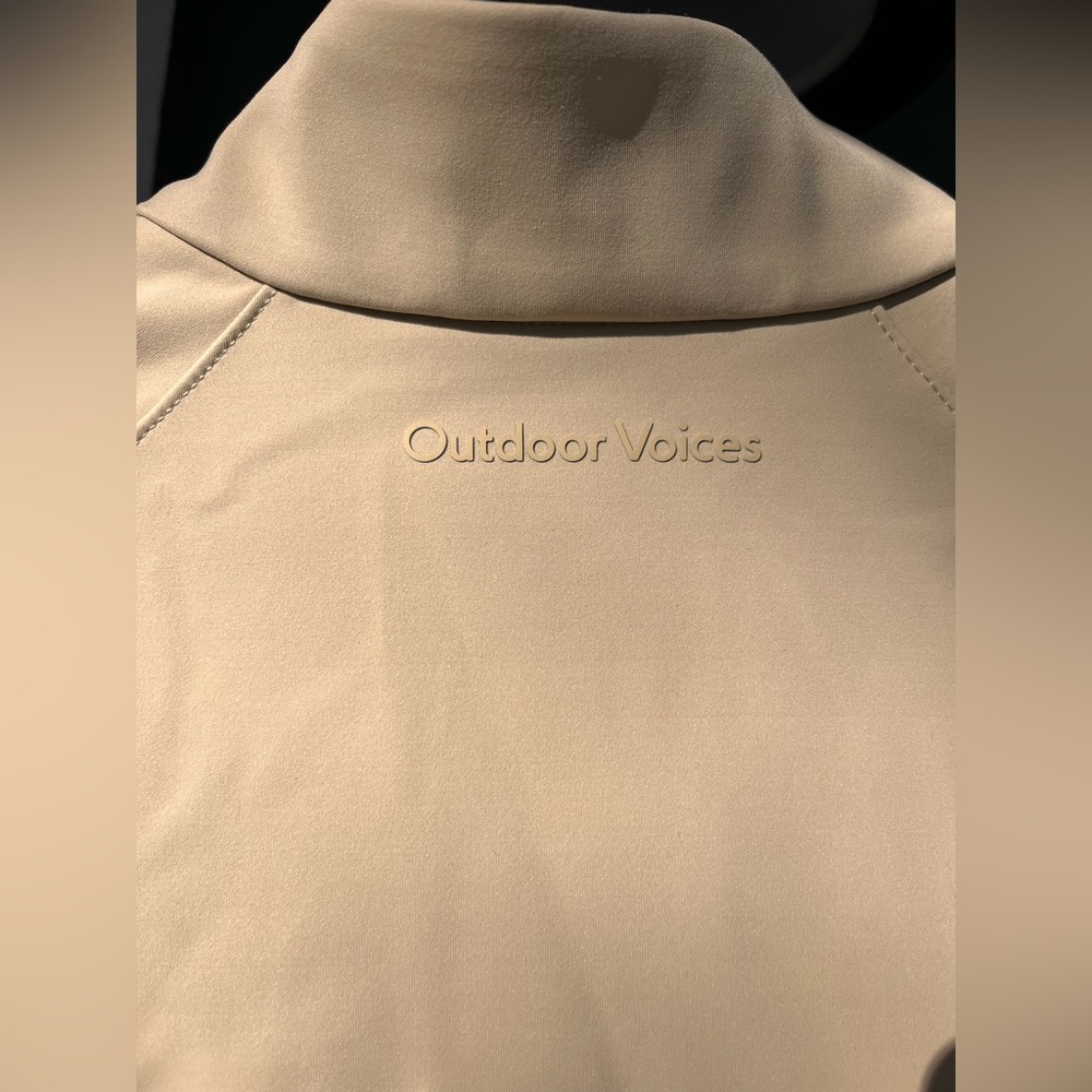 Outdoor Voices Frost Knit 1/4 Zip Pullover Jacket Mojave Tan XS - Picture 6 of 7